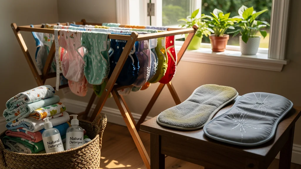Les couches lavables séchant à l'air libre avec inserts microfibres durcis et PUL fissuré