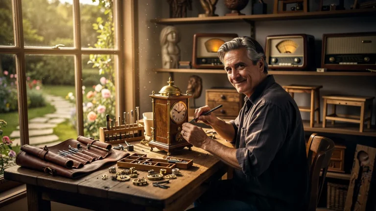 Homme réparant une horloge ancienne symbolisant l'allongement de la durée de vie durable
